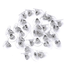 X1000 Earrings Silver Metal Plug Stud Stoppers Findings Post Back Backing Bulk