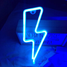 Battery USB Neon Lightning Bolt Wall Decor Sign