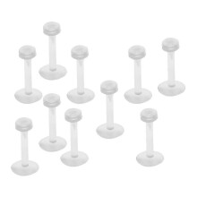 10x Acrylic Transparent White Nose Stud Pin Bar Tongue Body Jewelry