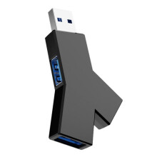 USB-hub, 3-poorts splitter (2 USB 2.0 + USB 3.0) adapter voor pc, laptop, muis, toetsenbord, USB-flashdrive, zwart