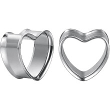 Dww-3 pairs of stainless steel earplugs (steel color 10 mm), heart-shaped ear canal plugs, fleshy stretcher extenders