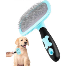 Slicker Brush Large, 360 Degree Rotation Flexible Slicker Brush For Long Haired Dog, Pet Dog Cat Slicker Brush, Pet Teezer Brush (large, Blue)