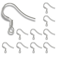 10Pcs Silver Earrings Ear Wire Hypoallergenic Metal French Shepherd Hook Findings