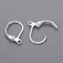 10Pcs Earrings Silver Hypoallergenic Backing Leverback Ear Hooks Clasp Findings