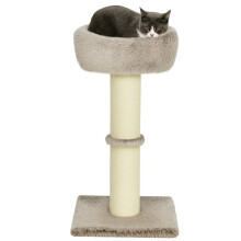 Katzenbaum, 87 cm, Kratzbaum mit dickem Kratzstamm, Plüschbett, für den Innenbereich, Tragkraft bis 6 kg, braun