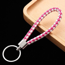 Gevlochten sleutelhanger van PU-leer, gemaakt van geweven touw, groothandelsprijs, DIY tashanger, sleutelhanger CR75719367