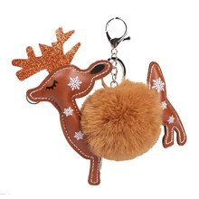 Charm S POA91 Kersthertje Pluche Sleutelhanger voor Dames, Sleutelhanger, Hanger, Tashanger, Autohanger, Creatieve en Praktische Decoratie