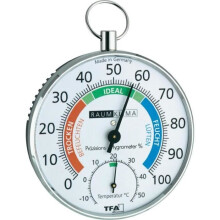 TFA Chrome Thermo-Hygrometer - Meet de temperatuur en luchtvochtigheid binnenshuis - Display