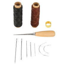 Leernaaigereedschap reparatieset, Leernaaiset - Inclusief priem, speld, gewaxte draad en naald - Voor