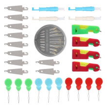 Naaldinrijgerset - Fdit - Naaigereedschap - 30 naalden - DIY-accessoires - Kleuren in willekeurige kleuren