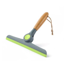 Douche-ruitenwisser met houten handvat voor het schoonmaken van de badkamer, verkrijgbaar in diverse kleuren, groot formaat.