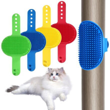 Kattenmassageborstel - 4-delige set - Siliconen - Verstelbare maat - Multifunctioneel