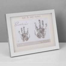 Bambino Silver Plated Hand Print Frame with Ink Pad - Me & My Sister