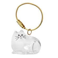 Hanger met opbergbakje voor kattenhaar, bewaarflesje voor kattenhaar, sleutelhanger met huisdierhanger