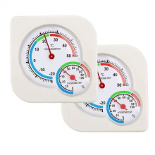 Mechanische thermometer/hygrometer met wijzerplaat, temperatuurdetector voor tuinieren (2 stuks)