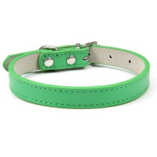 Halsband, Verstelbare Halsbanden voor Huisdieren, Nekband van PU-leer, Zachte Documenten, Benodigdheden voor - Groen - 19-27 cm - A