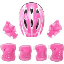 Kinderfietsbeschermingsset: helm, polsbeschermers, kniebeschermers, elleboogbeschermers - Roze - iixpin - 7-delig