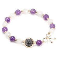 Armband - Dames - Maansteen Amethist - 18 cm - 6 mm - Elegant en gelukbrengend