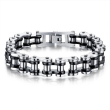 Armband - Professionele verkoper - Roestvrij staal - Unisex - 21,5 cm - Zilver en zwart