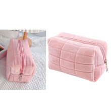 Toilettas - Make-uptas - Pluche speelgoed - Roze - Met ritssluiting - 18x10x10 cm