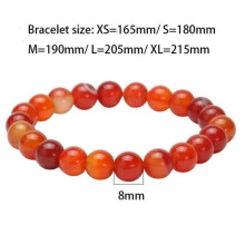 Rode Lijn Carneool Handgemaakte 8mm Natuurstenen Kralenarmband Zilver1