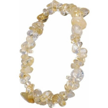 Gele elastische armband met citrien natuursteen