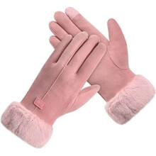 Dameswinterhandschoenen - Roze - Dikke fleecevoering - Geschikt voor touchscreen - Autorijden en hardlopen