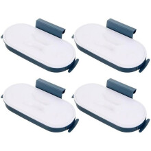 Vuilniszakhouder, hangend vuilniszakrek, afvalorganizer voor keukenkastdeuren, donkerblauw, 4 stuks