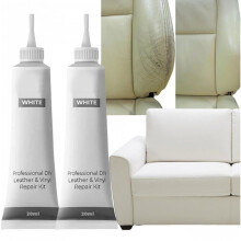 FEBEST Lederherstelset - Lederreparatiepasta - 2 stuks - 20 ml wit - Snelle reparatie - Effectieve reiniging