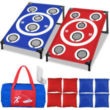 NZQXJXZ Portable Cornhole Board Set with 8 Bean Bags and Carrying Bag - 3x2 Ft Corn Hole Toss Game for Indoor and Outdoor Parties