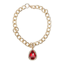 Halsband voor huisdieren - OKUMGGYJ - 25 cm - Rood - Verstelbaar - Elegant