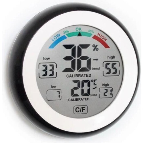 Digitale thermometer en hygrometer - SNAKIOX - Rond - Draadloos - LCD - Wit
