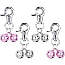 roestvrijstalen belletjes voor honden en katten, huisdierbelletjes, puppyhalsband, huisdierhanger met clipsluitingen