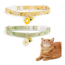 Kattenhalsband - Schattig - Set van 2 - Katoen - Verwijderbare veiligheidssluiting