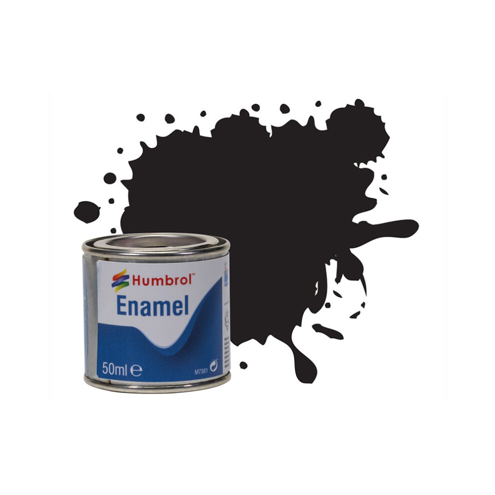 Humbrol 50Ml Enamel Paint Tinlet - No 21 Black Gloss Model Kit Paint