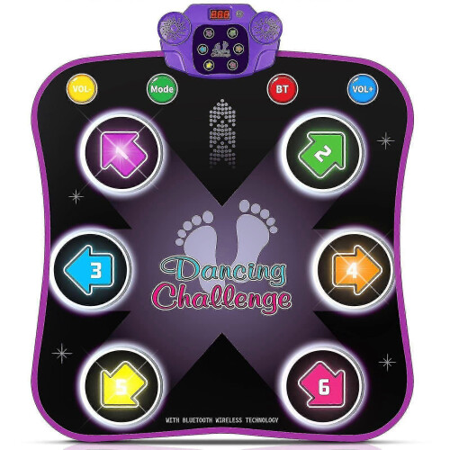 Tapete de dança infantil com Bluetooth e luzes, 6 setas, 5 modos de jogo.