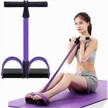 Corda de tensão com 6 tubos, faixa elástica de resistência para exercícios de ioga, látex natural, para abdômen, cintura e braços.