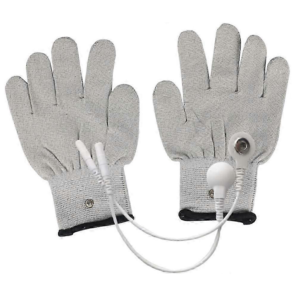 Grey Conductive Gloves With Snap Electrodes, For Ems And Tens Therapy, Physical Arthritis Trigger Finger Relief,