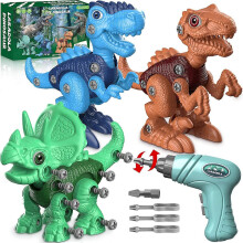 Jouet dinosaure avec perceuse, compatible avec les enfants de 3 à 7 ans (garçons et filles), idéal pour les fêtes d'anniversaire.