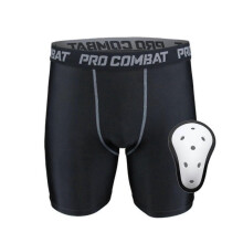 Compression Shorts with Protective Cup Pocket compatible with Flexcup for Adults Youth Sports