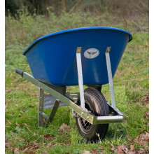 PUNCTURE PROOF OX WHEELBARROW 200L Garden Stable Foam Tyres Twin Big