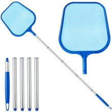 Cozii Swimming Pool Skimmer Net, Pool Net with 5 Pole Sections, 11" x 64" Pool Skimmer Net with Ultra Fine Mesh Net, Telescopic Aluminu