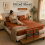 Imperial Rooms (Rust/Orange, Super King) 2-Pack Deep Fitted Sheet 25CM Mattress Bed Sheets | Extra Deep 300 Thread Count Smooth & Silky 1