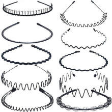 Metalen haarbanden/hoofdbanden, 10 stuks, zwart, unisex