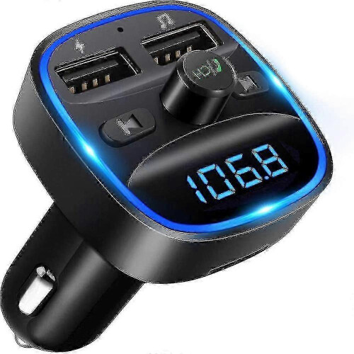 Trasmettitore FM Bluetooth per auto, Lencent, kit vivavoce, 2 porte USB, supporto per scheda SD USB