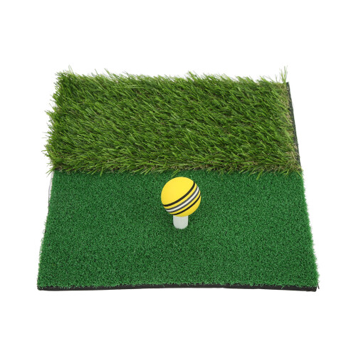 Practice Golf Mat Dual Grass with 6 Balls