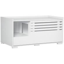 Kattenkast voor buiten met 2 planken, 2-in-1 ontwerp, magnetische deur, wit