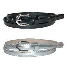 CTM Women's Skinny 1/2 Inch Dress Belt (Pack of 2 colours)