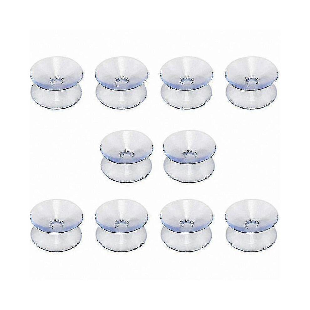 10 Pack 20mm Double-Sided Suction Cups Silicone for Glass Mirror Table Tops
