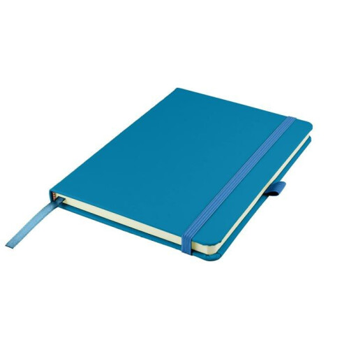Carnet A5 premium à couverture rigide lignée avec élastique de fermeture, 196 pages, bleu clair 1